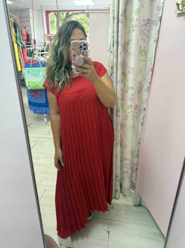 Vestido plisado mcorta - Imagen 2