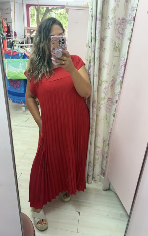 Vestido plisado mcorta
