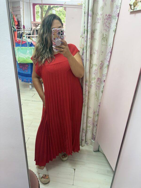 Vestido plisado mcorta
