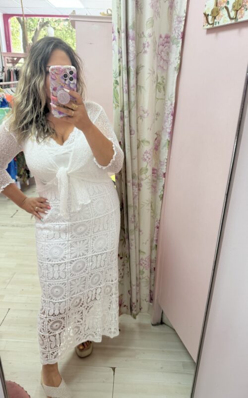 Falda crochet flores