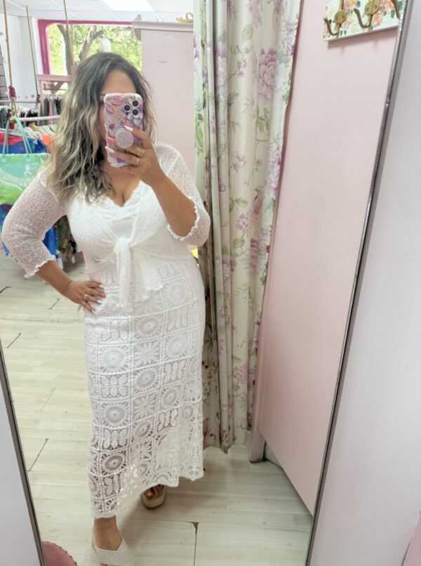 Falda crochet flores