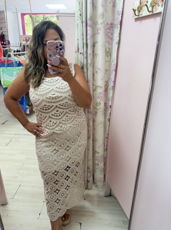 Falda crochet beige - Imagen 3