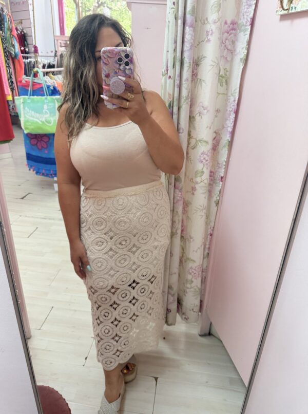 Falda crochet beige - Imagen 4
