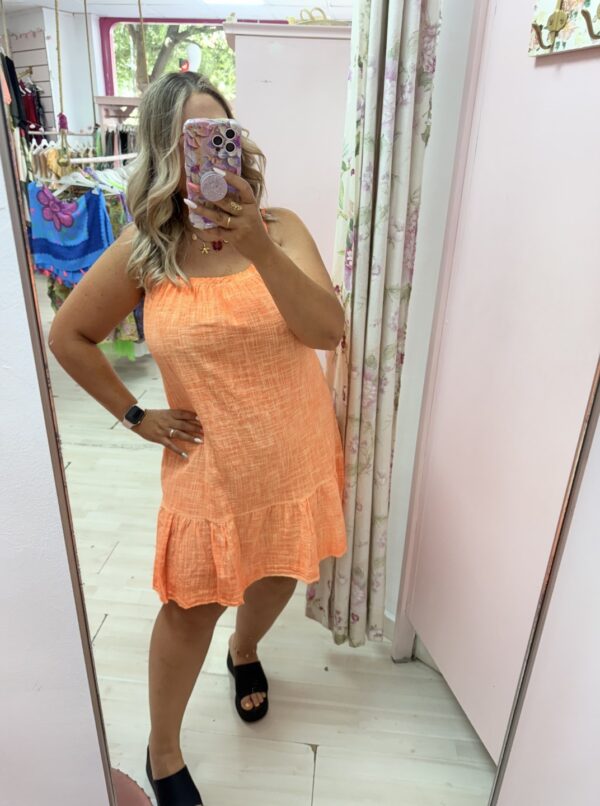 Vestido naranja corto fluor