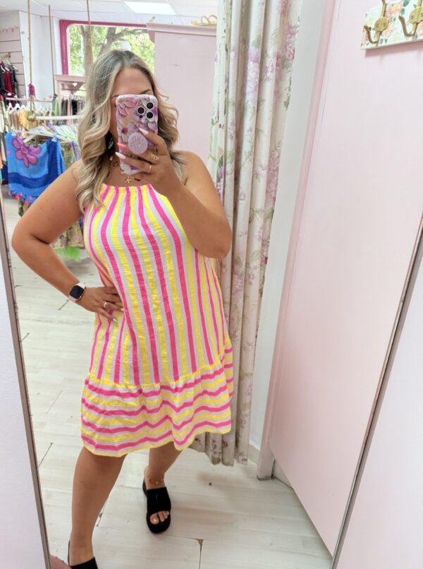 Vestido rayas corto - Imagen 4