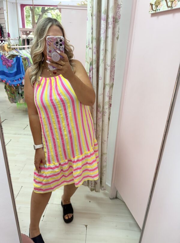 Vestido rayas corto - Imagen 2