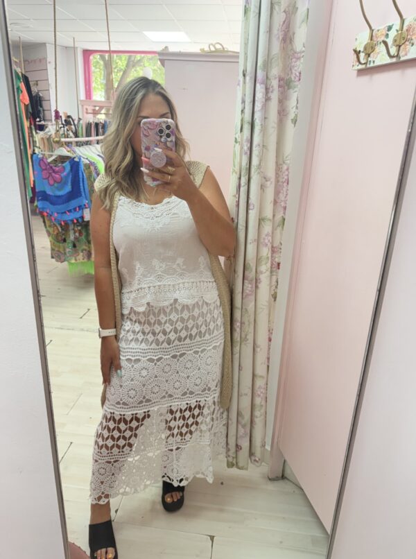 Top blanco blonda