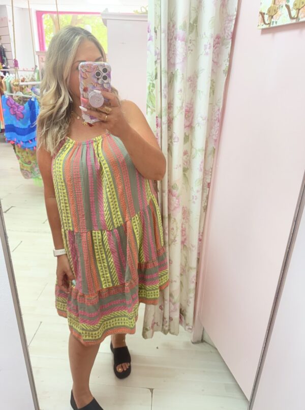 Vestido algodon rayas amarillo