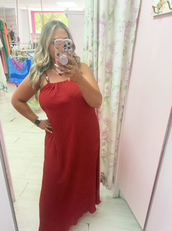 Vestido bolitas rojo