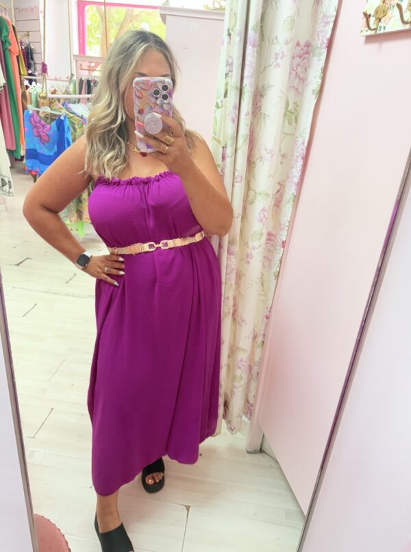 Vestido bolitas espalda buganvilla - Imagen 3