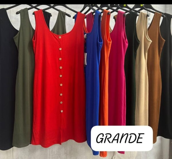 Vestido entallado botones tirantes - Imagen 5