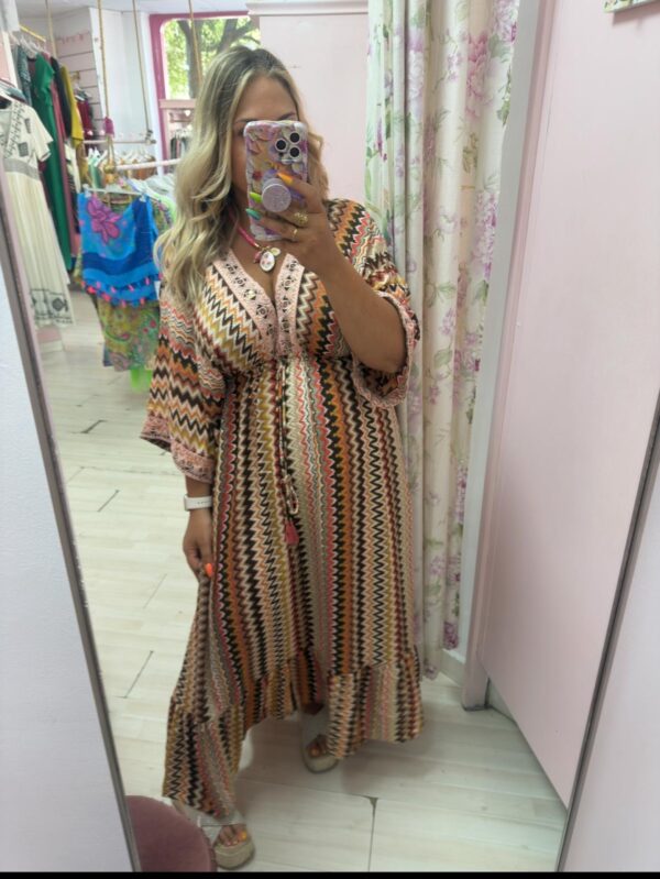 Vestido indio marron - Imagen 3