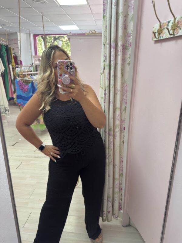 Camiseta calada negra - Imagen 3