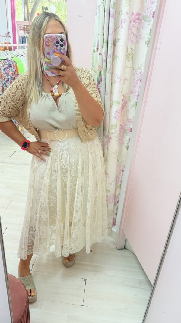Falda encaje beige - Imagen 2