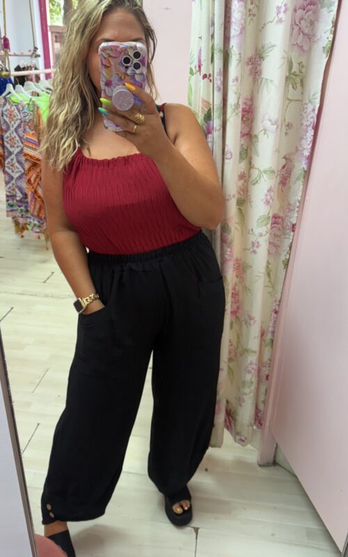Pantalon bolsillos negro