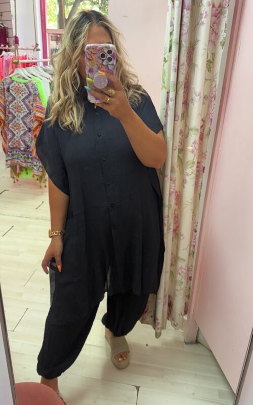 Blusa camisera negra
