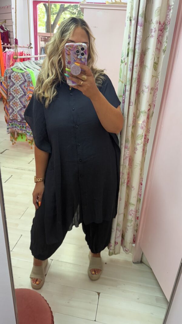 Blusa camisera negra - Imagen 2