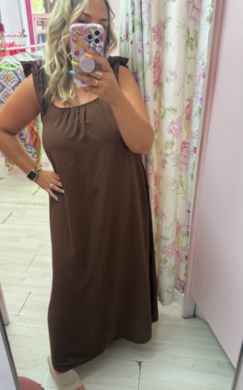 Vestido lazos marron