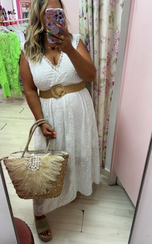 Vestido blanco bordado
