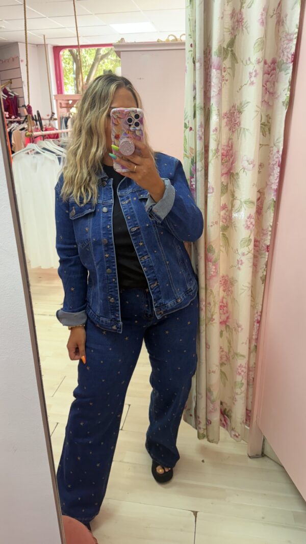 Pantalon bordado vaquero - Imagen 3