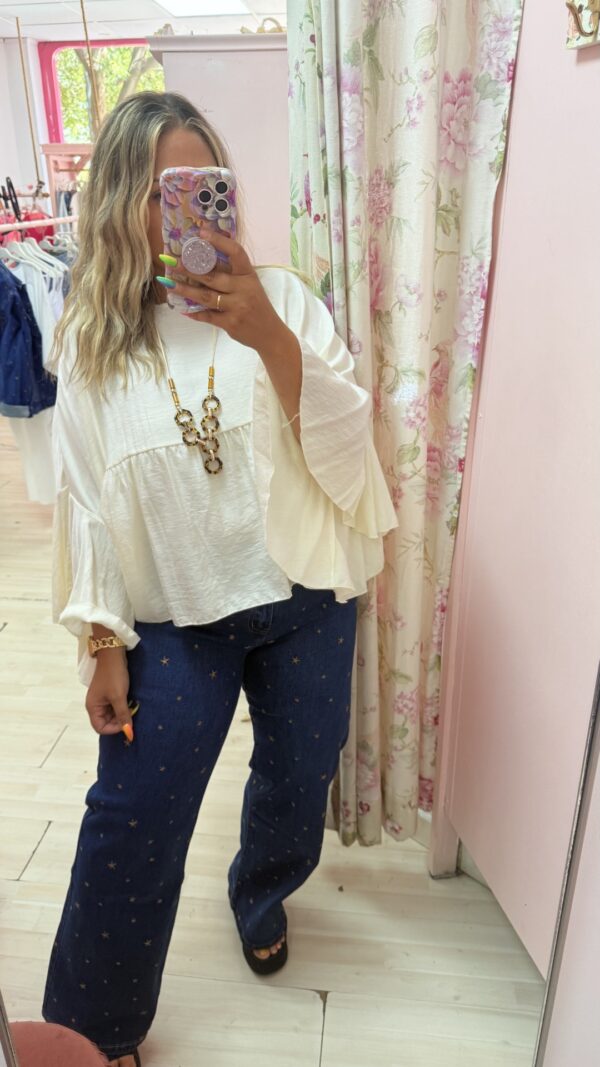 Camisa vuelo beige - Imagen 2