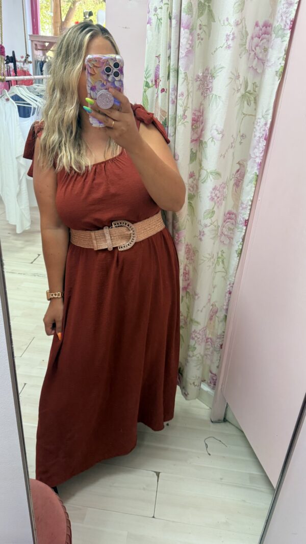 Vestido teja lazos