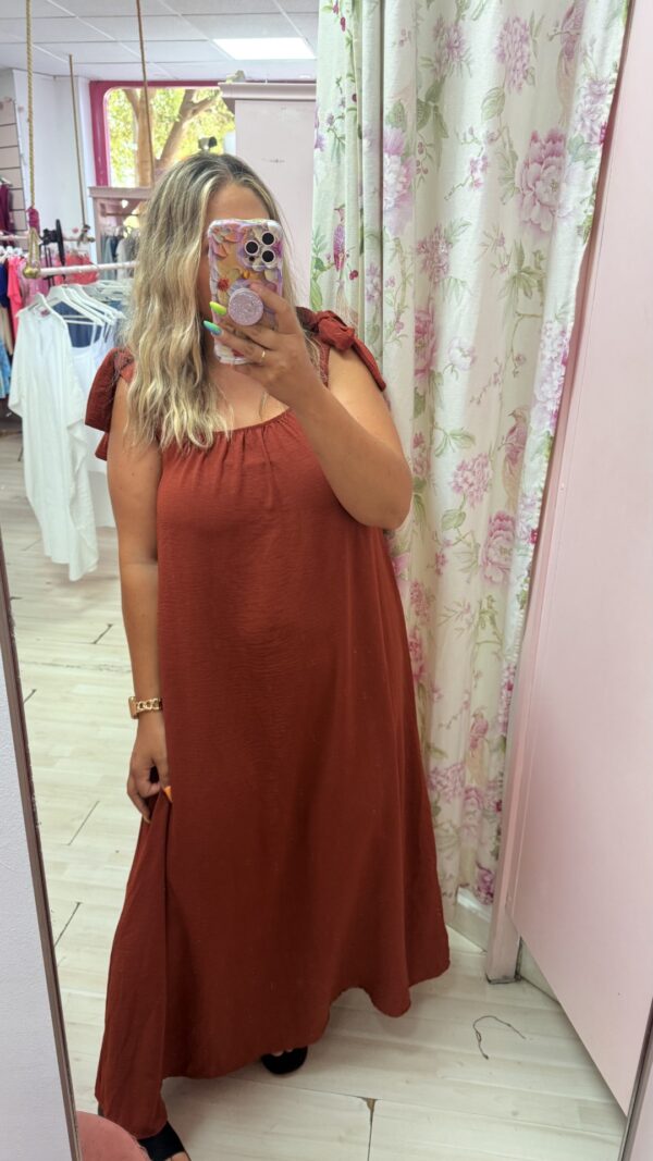 Vestido teja lazos - Imagen 5