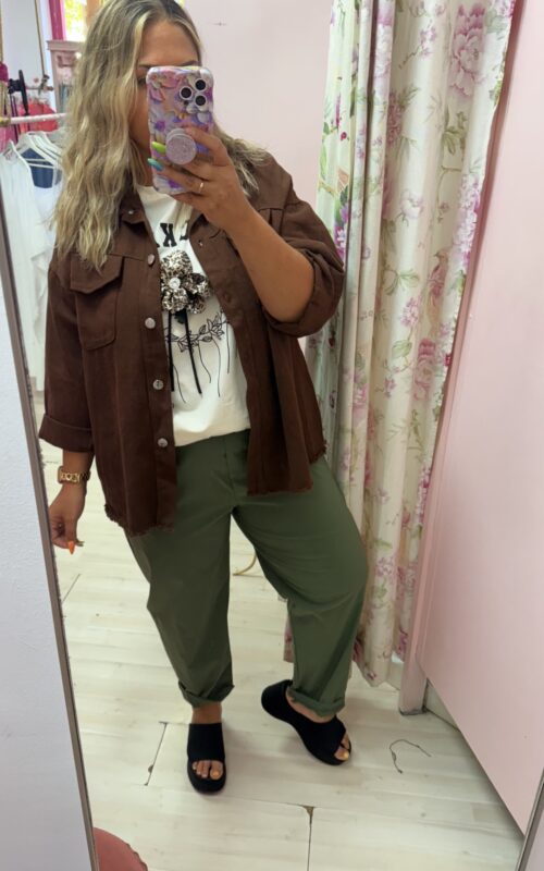 Chaqueta fina botones chocolate