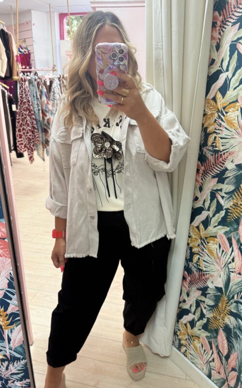 Chaqueta fina botones beige