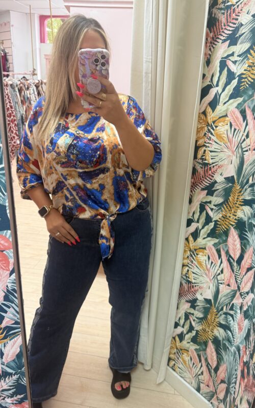 Blusa gasa azul