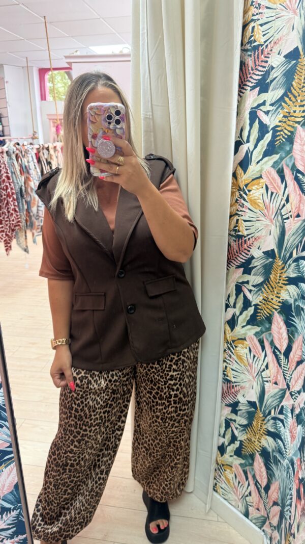 Pantalon bombacho seda leopardo - Imagen 5