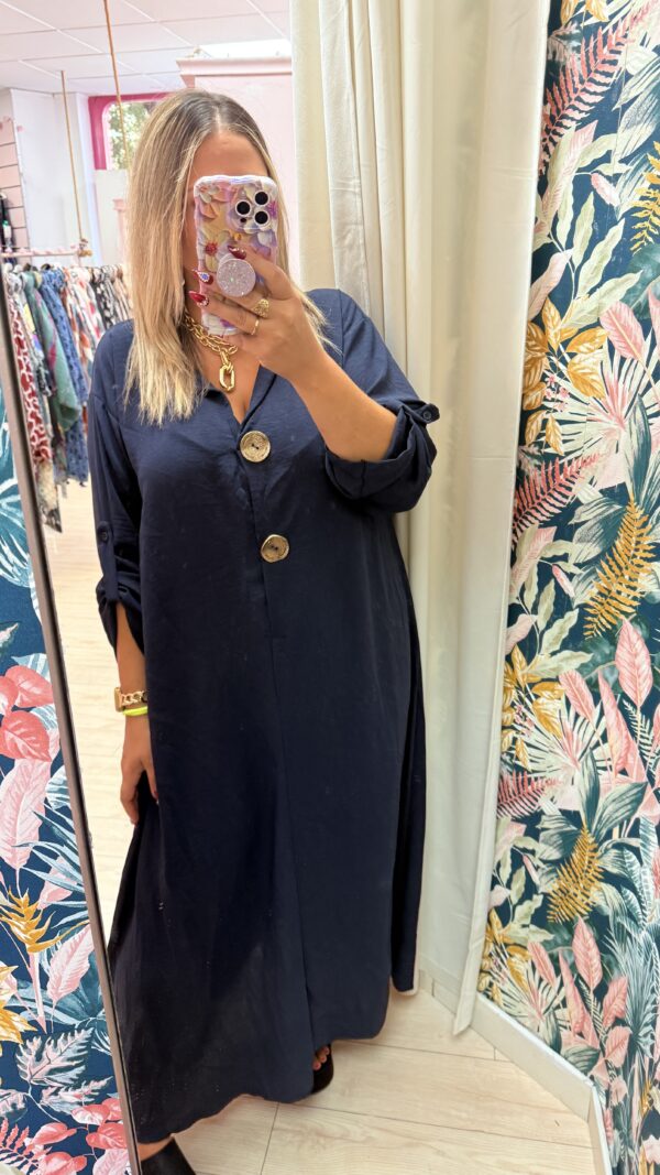 Vestido camisero botones dorados
