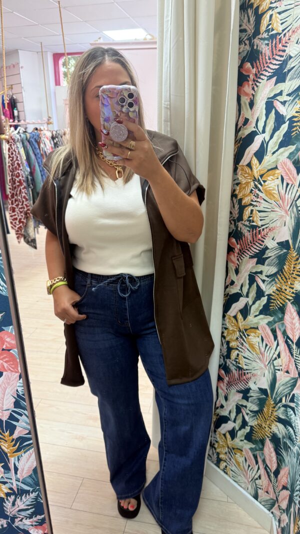 Pantalon ancho goma vaquero