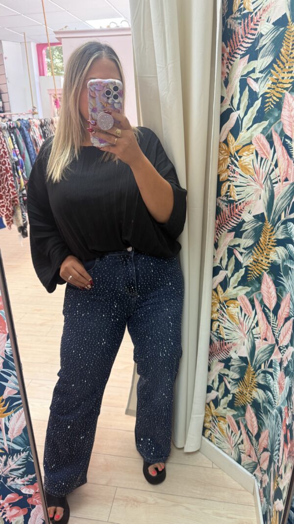 Vaquero glitter brillo ancho grande - Imagen 4