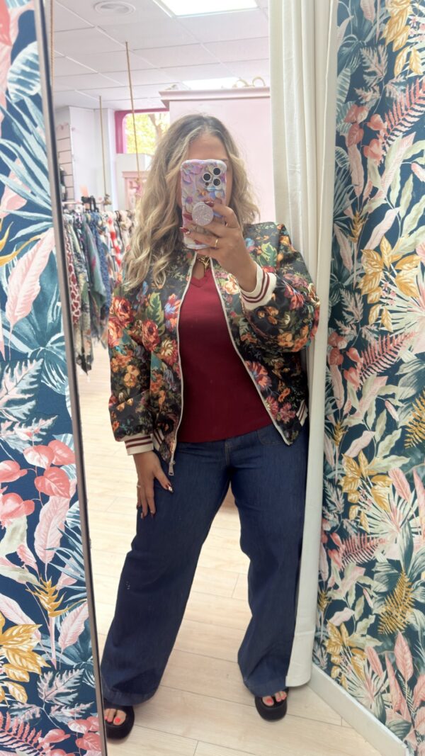 Bomber flores acolchada - Imagen 2