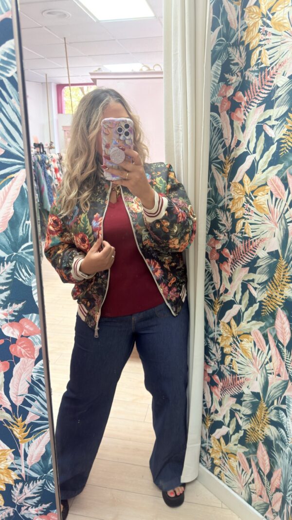 Bomber flores acolchada - Imagen 3
