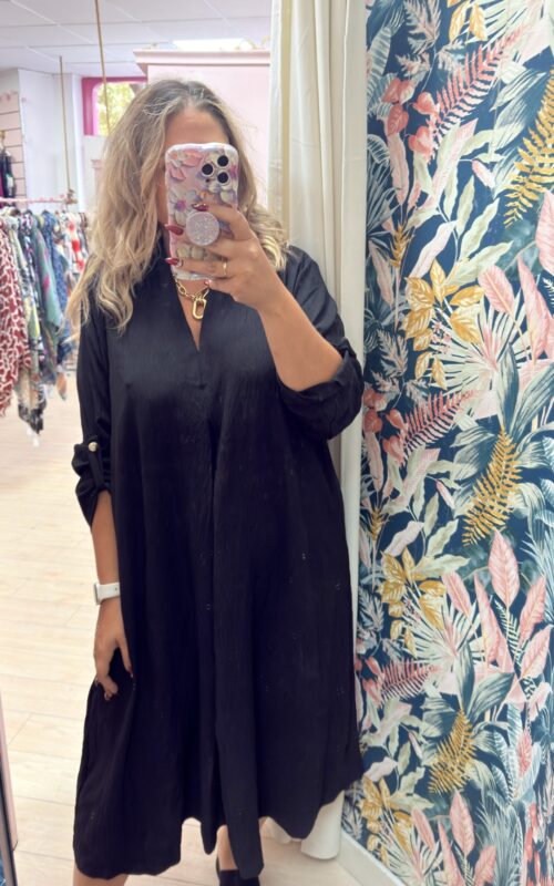 Vestido abertura negro