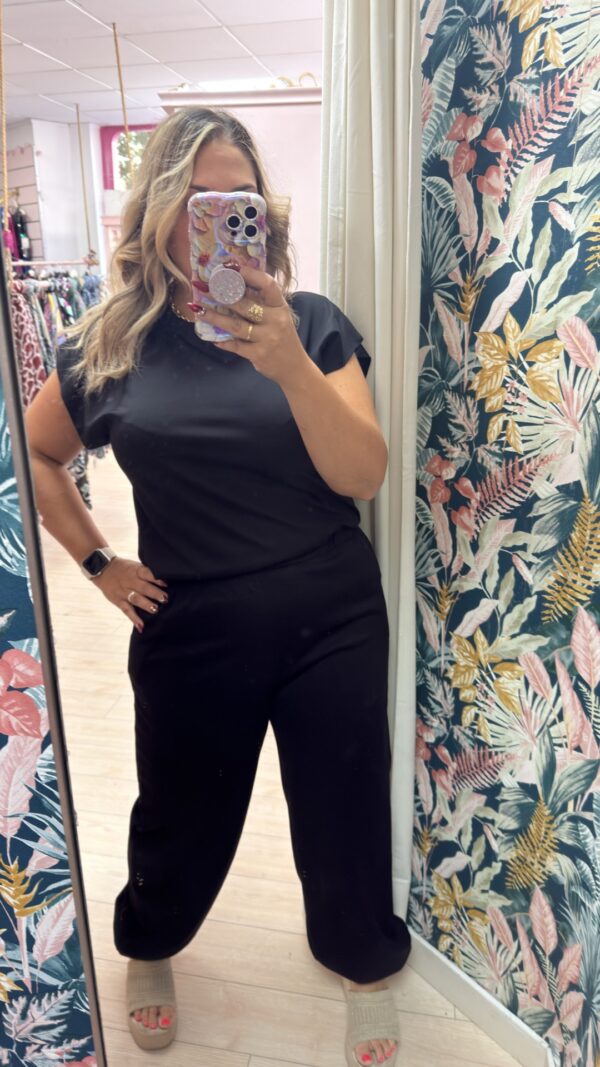 Pantalon bombacho recto negro