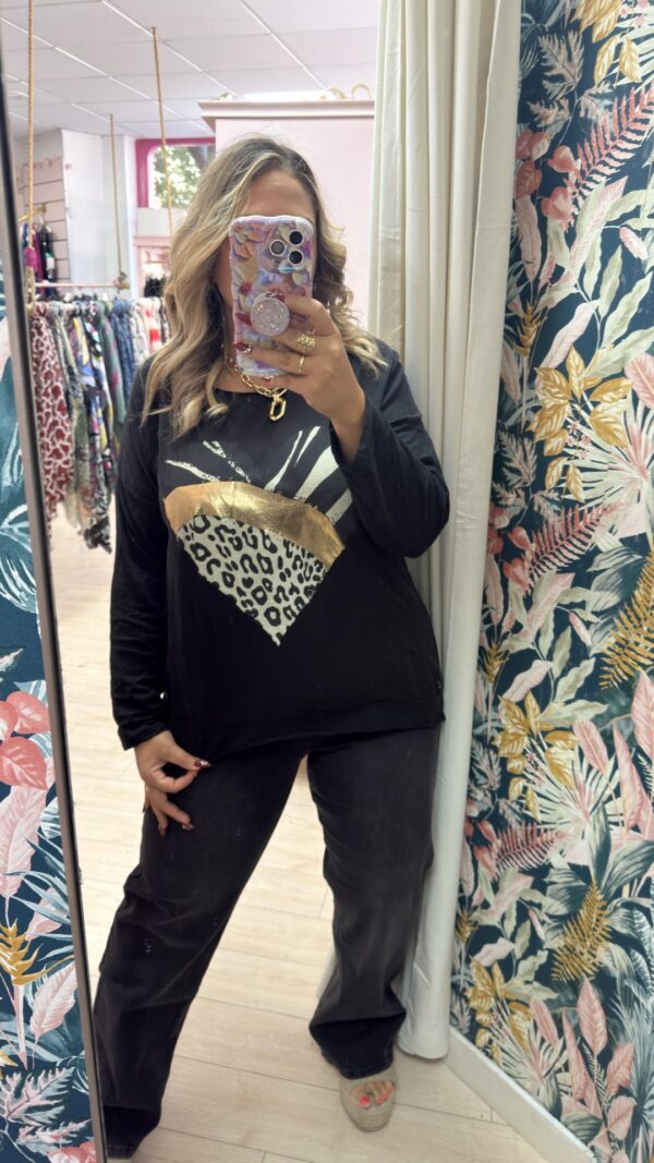 Pantalon negro desgastado recto - Imagen 4