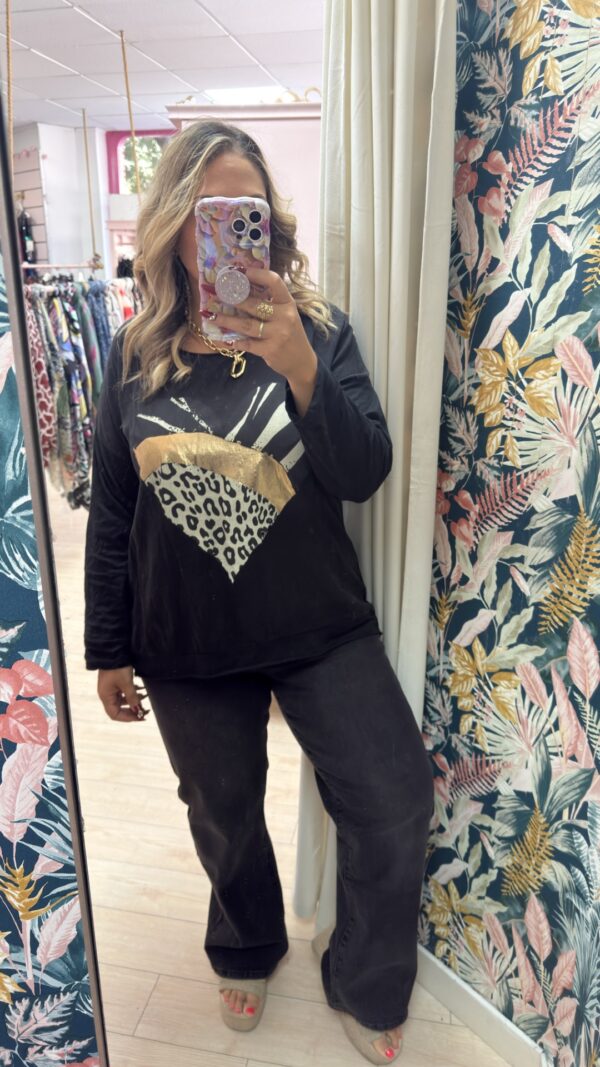 Pantalon negro desgastado recto - Imagen 5