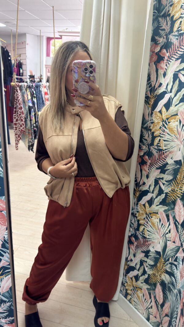 Pantalon raso teja rizo - Imagen 3