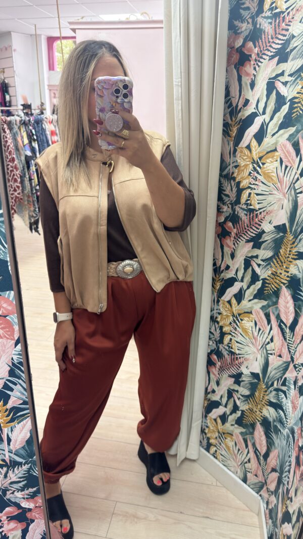 Chaleco ante beige - Imagen 5