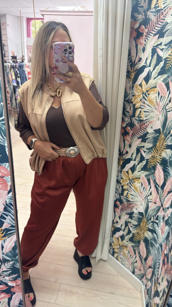 Pantalon raso teja rizo - Imagen 4