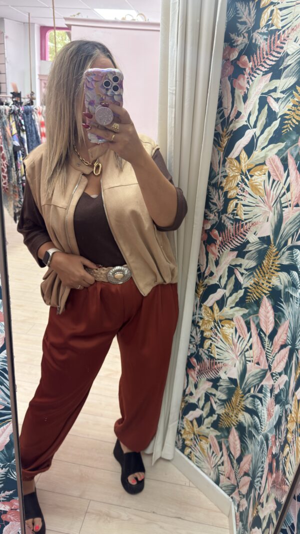 Pantalon raso teja rizo - Imagen 5