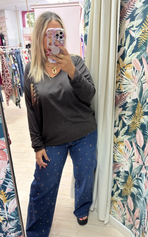 Camiseta algodon bolsillo Gris