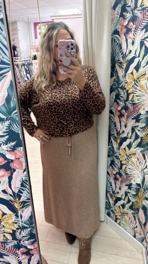 Falda lana suave beige - Imagen 3