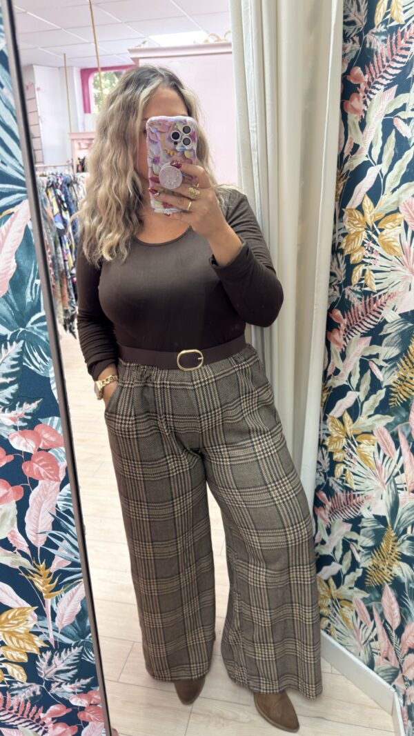 Pantalon cuadros marron - Imagen 4