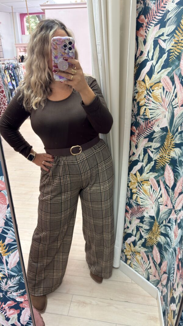 Pantalon cuadros marron - Imagen 3
