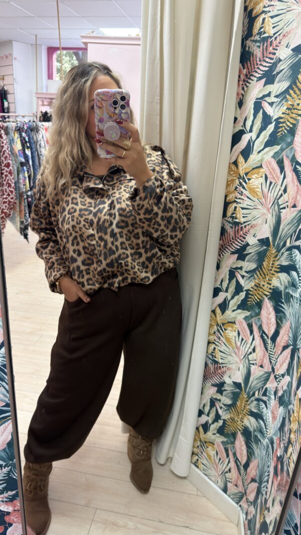 Chaqueta abullonada leopardo