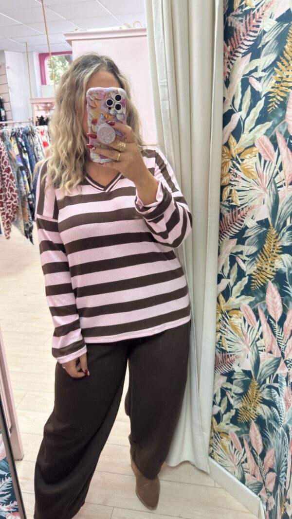 Camiseta rayas rosa - Imagen 2